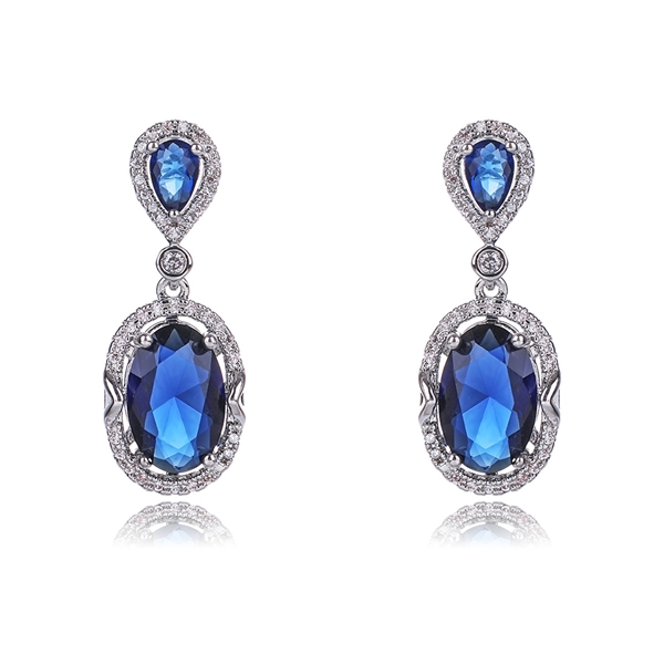 Picture of Eye-Catching Blue Big Dangle Earrings with Member Discount