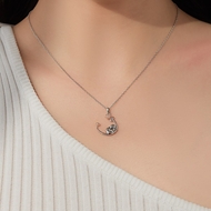 Picture of Fancy Small Platinum Plated Pendant Necklace