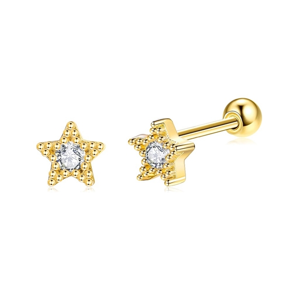 Picture of 925 Sterling Silver Gold Plated Stud Earrings Online Only