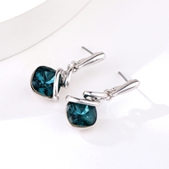 Picture of Pretty Artificial Crystal Blue Dangle Earrings