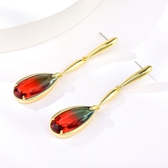 Picture of Buy Zinc Alloy Artificial Crystal Dangle Earrings with Wow Elements