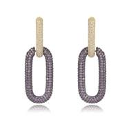 Picture of Low Cost Multi-tone Plated Cubic Zirconia Dangle Earrings with Low Cost