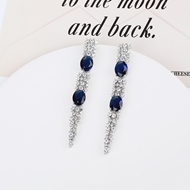 Picture of Featured Blue Platinum Plated Dangle Earrings with Full Guarantee