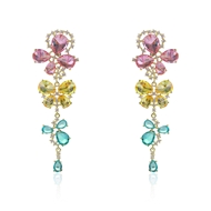 Picture of Featured Colorful Gold Plated Dangle Earrings with Full Guarantee