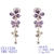 Picture of Top Cubic Zirconia Purple Dangle Earrings