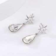 Show details for Fancy Medium Platinum Plated Dangle Earrings Show details for Fancy Medium Platinum Plated Dangle Earrings
