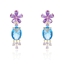 Show details for Trendy Purple Gold Plated Dangle Earrings with No-Risk Refund