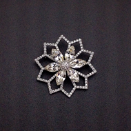 Show details for Designer Platinum Plated White Brooche for Female Show details for Designer Platinum Plated White Brooche for Female