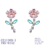 Picture of Famous Big Cubic Zirconia Dangle Earrings