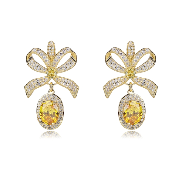 Picture of Bling Big Yellow Dangle Earrings