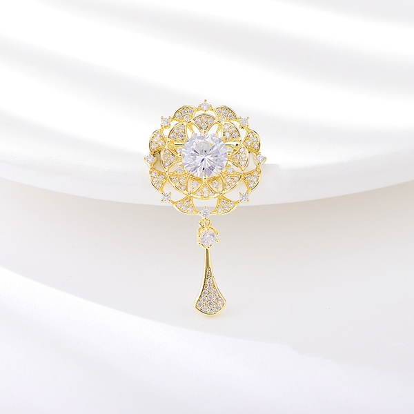 Picture of Affordable Gold Plated Cubic Zirconia Brooche from Reliable Manufacturer