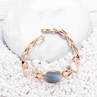 Picture of Brand New Rose Gold Plated Zinc Alloy Fashion Bracelet with SGS/ISO Certification