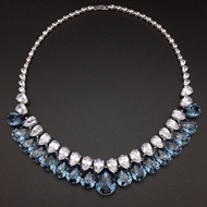 Show details for Zinc Alloy Blue Short Chain Necklace Factory Direct Show details for Zinc Alloy Blue Short Chain Necklace Factory Direct