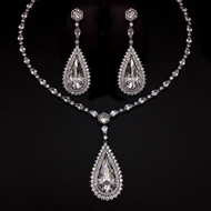 Show details for Affordable Platinum Plated White 2 Piece Jewelry Set From Reliable Factory Show details for Affordable Platinum Plated White 2 Piece Jewelry Set From Reliable Factory