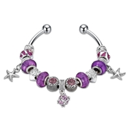 Picture of Platinum Plated Purple Fashion Bangle with Beautiful Craftmanship