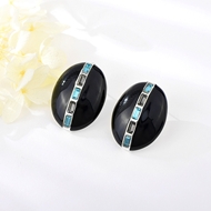 Picture of Unique Enamel Black Stud Earrings