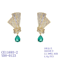 Picture of Trendy Gold Plated Big Dangle Earrings with No-Risk Refund