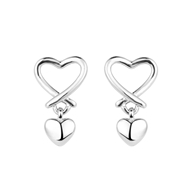 Picture of 925 Sterling Silver Platinum Plated Stud Earrings with Member Discount