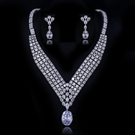 Show details for Fashion Cubic Zirconia Copper or Brass 2 Piece Jewelry Set Show details for Fashion Cubic Zirconia Copper or Brass 2 Piece Jewelry Set