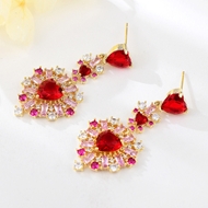 Show details for Hot Selling Red Cubic Zirconia Stud Earrings from Top Designer Show details for Hot Selling Red Cubic Zirconia Stud Earrings from Top Designer