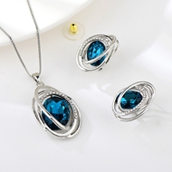 Picture of Best Crystal Dark Blue 2 Pieces Jewelry Sets