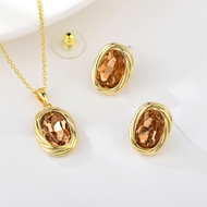 Picture of Inexpensive Zinc Alloy Artificial Crystal 2 Piece Jewelry Set from Reliable Manufacturer