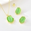 Show details for Eye-Catching Green Gold Plated 2 Piece Jewelry Set with Member Discount
