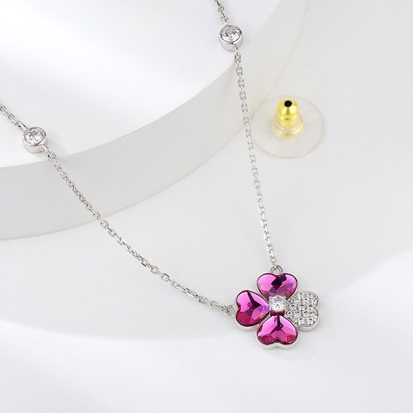 Picture of Best Swarovski Element Platinum Plated Pendant Necklace