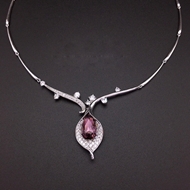 Show details for Platinum Plated Purple Pendant Necklace from Certified Factory Show details for Platinum Plated Purple Pendant Necklace from Certified Factory