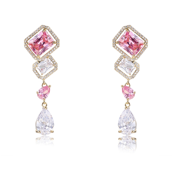 Picture of Stylish Big Pink Dangle Earrings