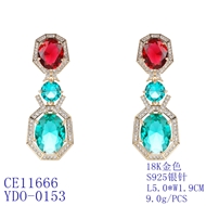 Picture of Fashion Cubic Zirconia Big Dangle Earrings