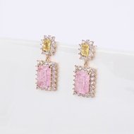 Picture of Irresistible Pink Gold Plated Dangle Earrings For Your Occasions