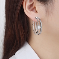 Picture of Fashionable Big Platinum Plated Dangle Earrings