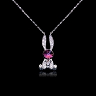 Show details for Low Price Platinum Plated Purple Pendant Necklace of Original Design Show details for Low Price Platinum Plated Purple Pendant Necklace of Original Design