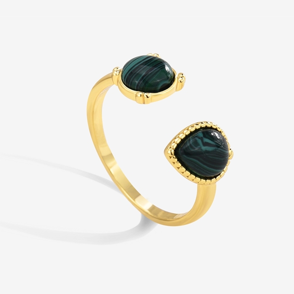 Picture of Eye-Catching Green Gold Plated Adjustable Ring for Ladies