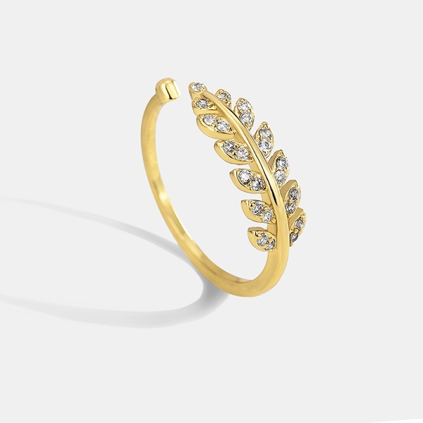 Picture of Nice Cubic Zirconia Gold Plated Adjustable Ring