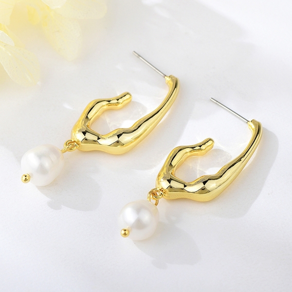 Picture of Classic White Dangle Earrings of Original Design