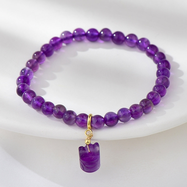 Picture of Good Quality Nature Amethyst Small Fashion Bracelet