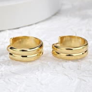 Picture of Copper or Brass Gold Plated Small Hoop Earrings in Flattering Style