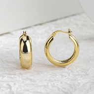 Picture of New Season Gold Plated Copper or Brass Small Hoop Earrings with SGS/ISO Certification