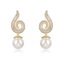 Show details for Nickel Free Gold Plated Cubic Zirconia Dangle Earrings with Easy Return
