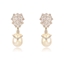 Show details for Nickel Free Gold Plated White Dangle Earrings with Easy Return