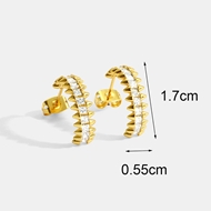 Picture of Nice Cubic Zirconia Gold Plated Stud Earrings