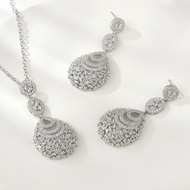 Show details for Sparkling Medium Platinum Plated 2 Piece Jewelry Set Show details for Sparkling Medium Platinum Plated 2 Piece Jewelry Set