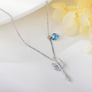 Show details for Stylish Small Platinum Plated Pendant Necklace Show details for Stylish Small Platinum Plated Pendant Necklace