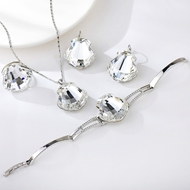 Show details for Zinc Alloy White 4 Piece Jewelry Set with SGS/ISO Certification Show details for Zinc Alloy White 4 Piece Jewelry Set with SGS/ISO Certification