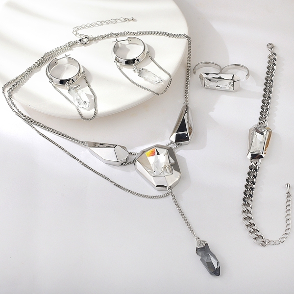 Picture of Staple Big White 4 Piece Jewelry Set