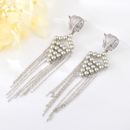Show details for Fancy Medium Platinum Plated Chandelier Earrings Show details for Fancy Medium Platinum Plated Chandelier Earrings