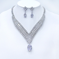 Show details for Fashionable Big Platinum Plated 2 Piece Jewelry Set Show details for Fashionable Big Platinum Plated 2 Piece Jewelry Set