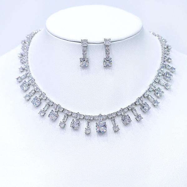 Picture of Good Quality Cubic Zirconia Luxury 2 Piece Jewelry Set